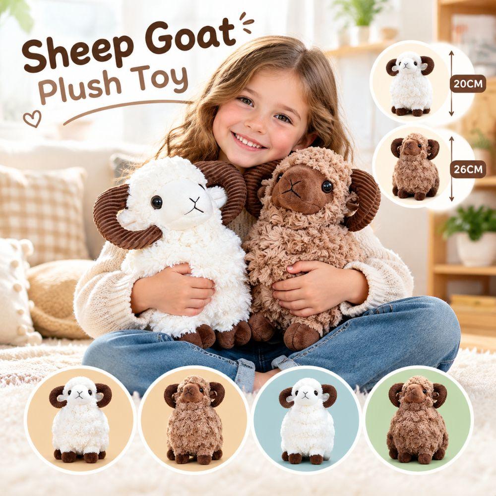 Soft Plush Sheep Plush Toy Fluffy Fur Lamb Plush Doll Gifts Year of the Sheep Mascot Birthday
