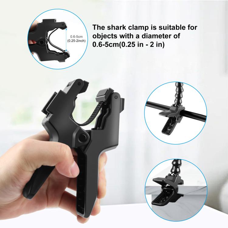 PULUZ Action Sports Cameras Jaws Flex Clamp Mount with Phone Clamp (Black)