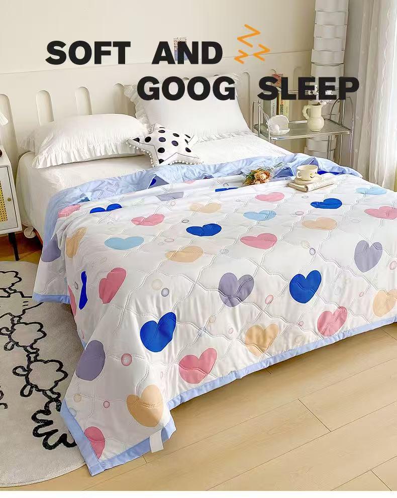 Washable Cotton Summer Quilt - Single & Double Sizes, Perfect for Naps & Gifts