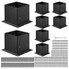 4x4 Post Base 8 Pcs, Inner Size 3.6x3.6 Inch / 92x92 Mm Post Brackets, Heavy Duty Carbon Steel Decking Posts