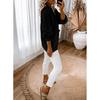 Women S Loose V Neck Lantern Sleeve Button Front Knit Cardigan Sweater