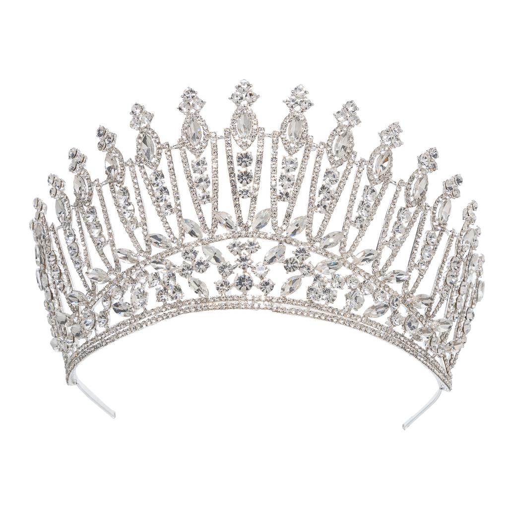Baroque European and American Beauty Pageant Bridal Crown Tiara Alloy Crystal Wedding Headband Hair Accessories Crown