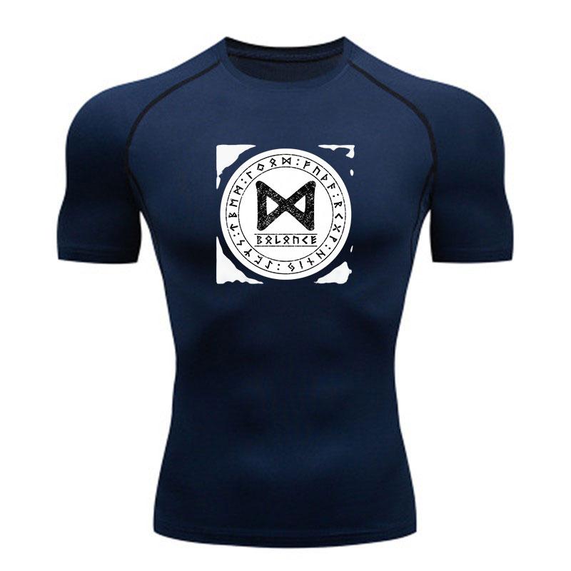 Men's Compression Fitness Sport T-Shirt, Rune Balance Print