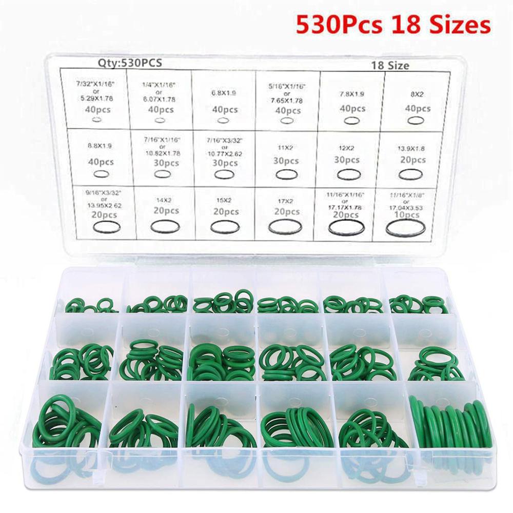 530/225PCS Rubber O Ring Oil Resistance O-Ring Washer Gasket Seals Watertightness Assortment Different Size Plastic Box Kit Set