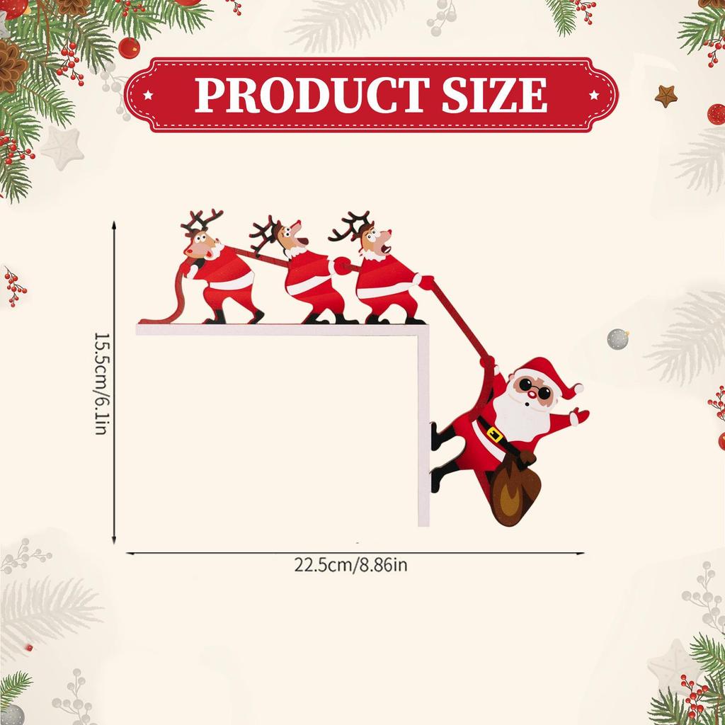 Weihnachts-Türrahmenschild Lustiger Aufsatz Holzornament für Schrank Innen Außen Kaminsims