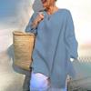 Plus Size Womens Casual Baggy Long Sleeve T-shirt Breathable Summer Beach Tunic Blouse Tops For Everyday Wear