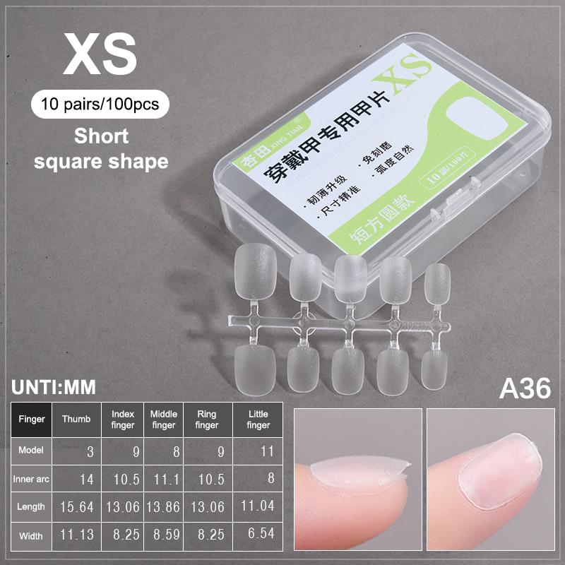 100PCS/Box Fake Nail Tips Medium Design Matte Finish False Nails Manicure Tool Extension Press On Nails