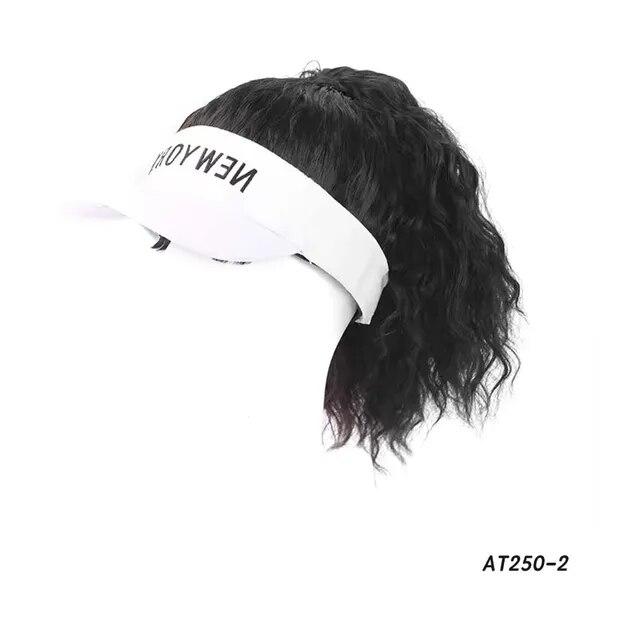 Pălărie Perucă cu păr sintetic Pălărie de soare de vară șapcă de baseball Păr scurt ondulat și ondulat posturi pentru femei Moda