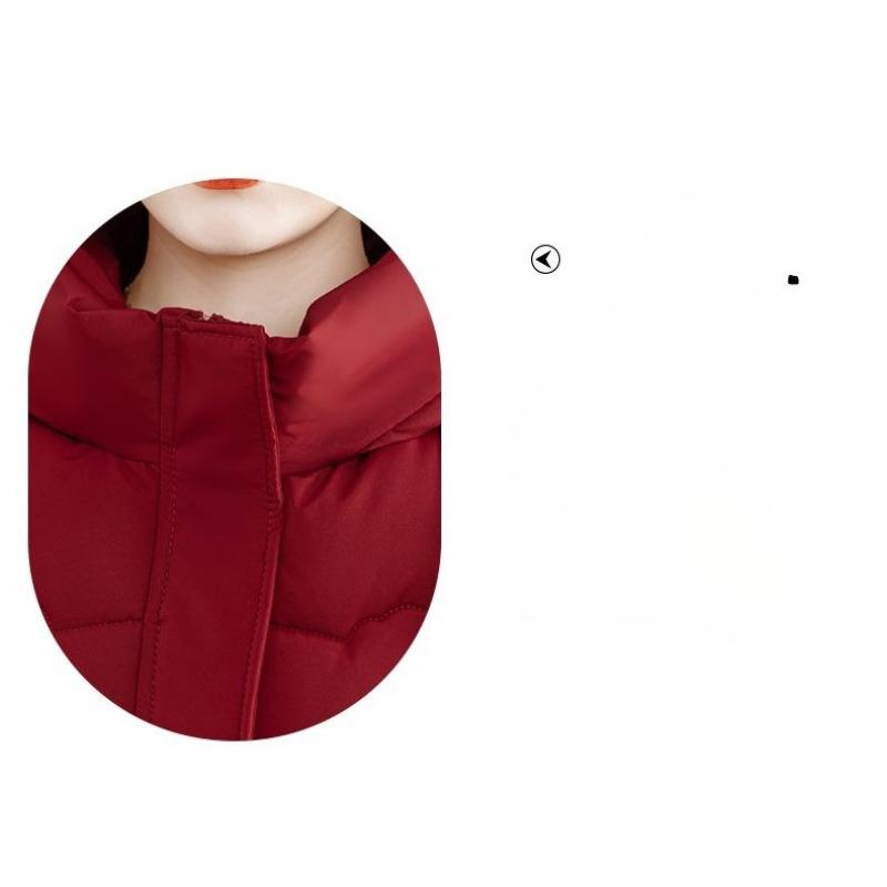 Winter Thickened Down Cotton Coat for Mom Warm Loose Hooded Fashion Short Jacket