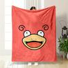 A Cartoon Face with Swirly Ears, Wide Eyes, and an Open Smiling Mouth. for All Seasons Blanket Lunch Break Throw Gift