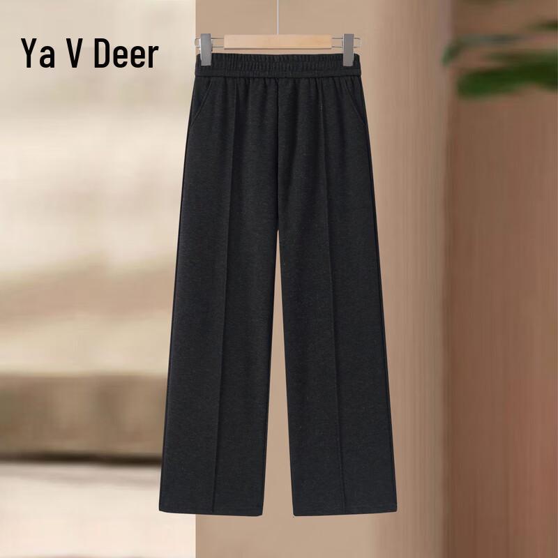 Yalu Women's Elastic Waist Straight-Leg Casual Pants