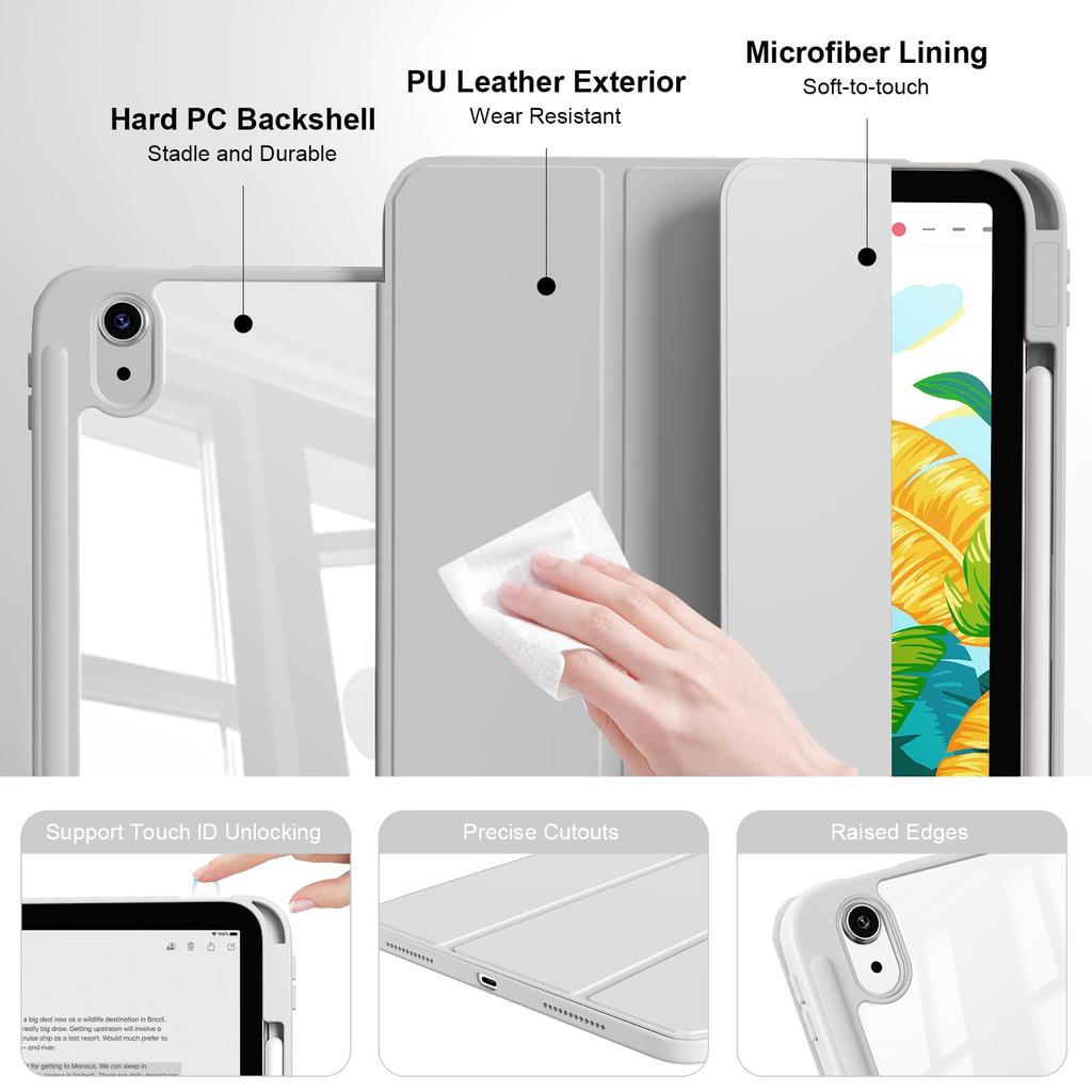 Case for iPad (A16) 11th Generation 11 Inch / 10th Generation 10.9 Inch with Pencil Holder, Magnetic Flip Smart Cover