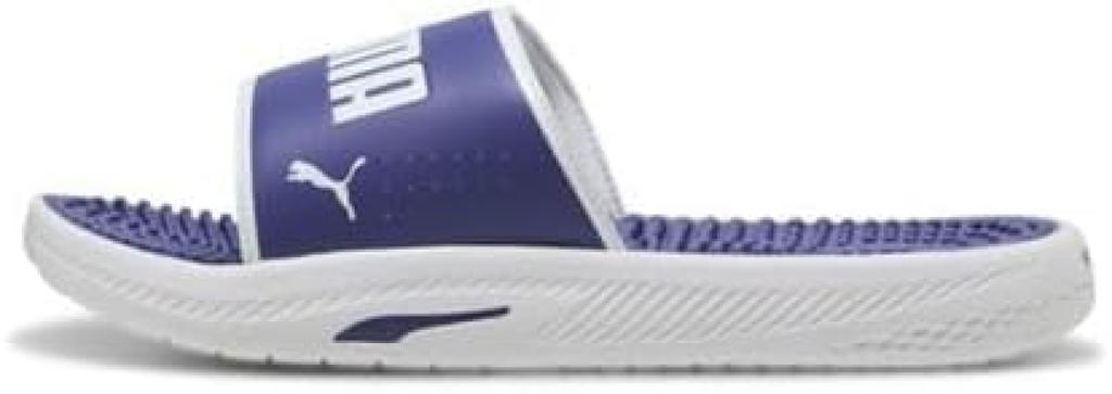 PUMA SOFTRIDE Slide Massage 2025 Crystal White Size cm Sandals, Men's, 383062, Spring/Summer Colors Blue, (09), 27.0