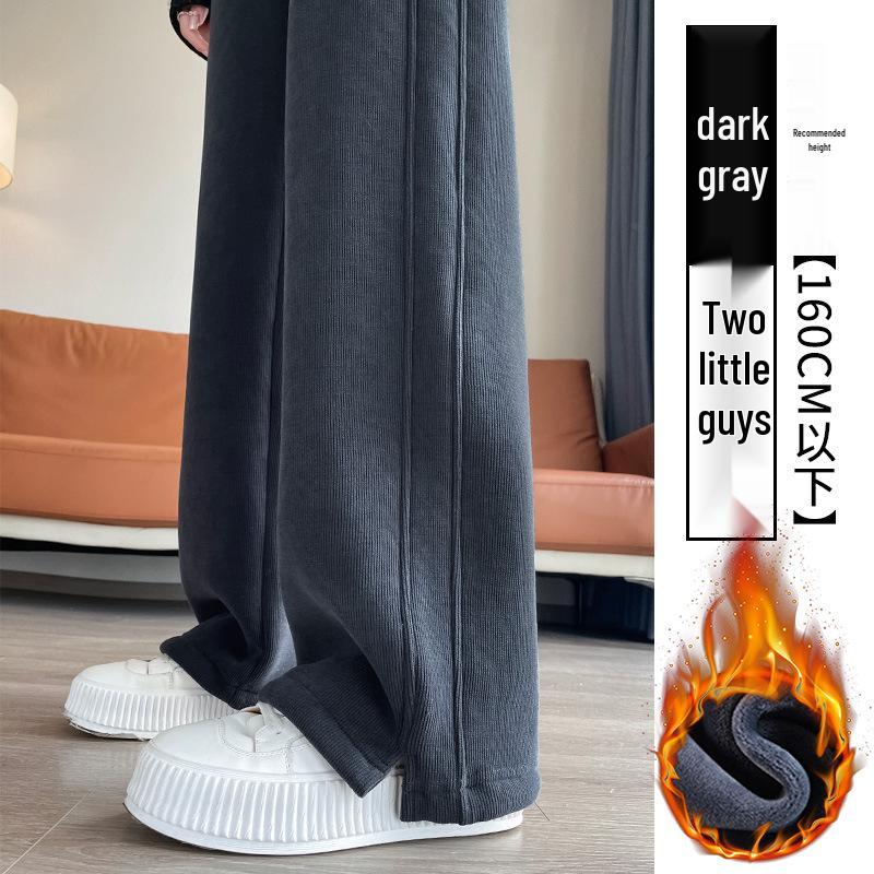 2025 Versatile Lambswool Warm Commuting Pants: Autumn/Winter Plus Velvet Casual Slit Style