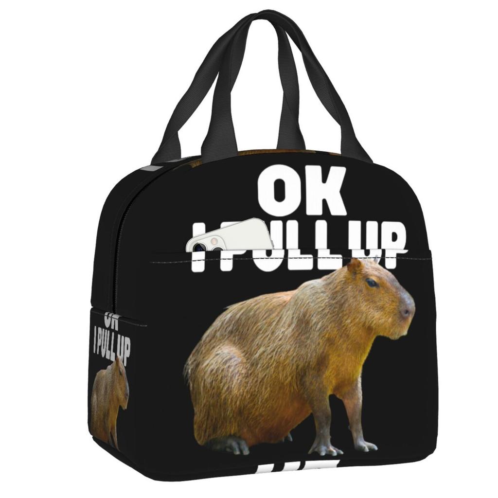 Custom Capybara Insulated Lunch Bag for Women Leakproof Cooler Thermal Lunch Tote Office Picnic Travel