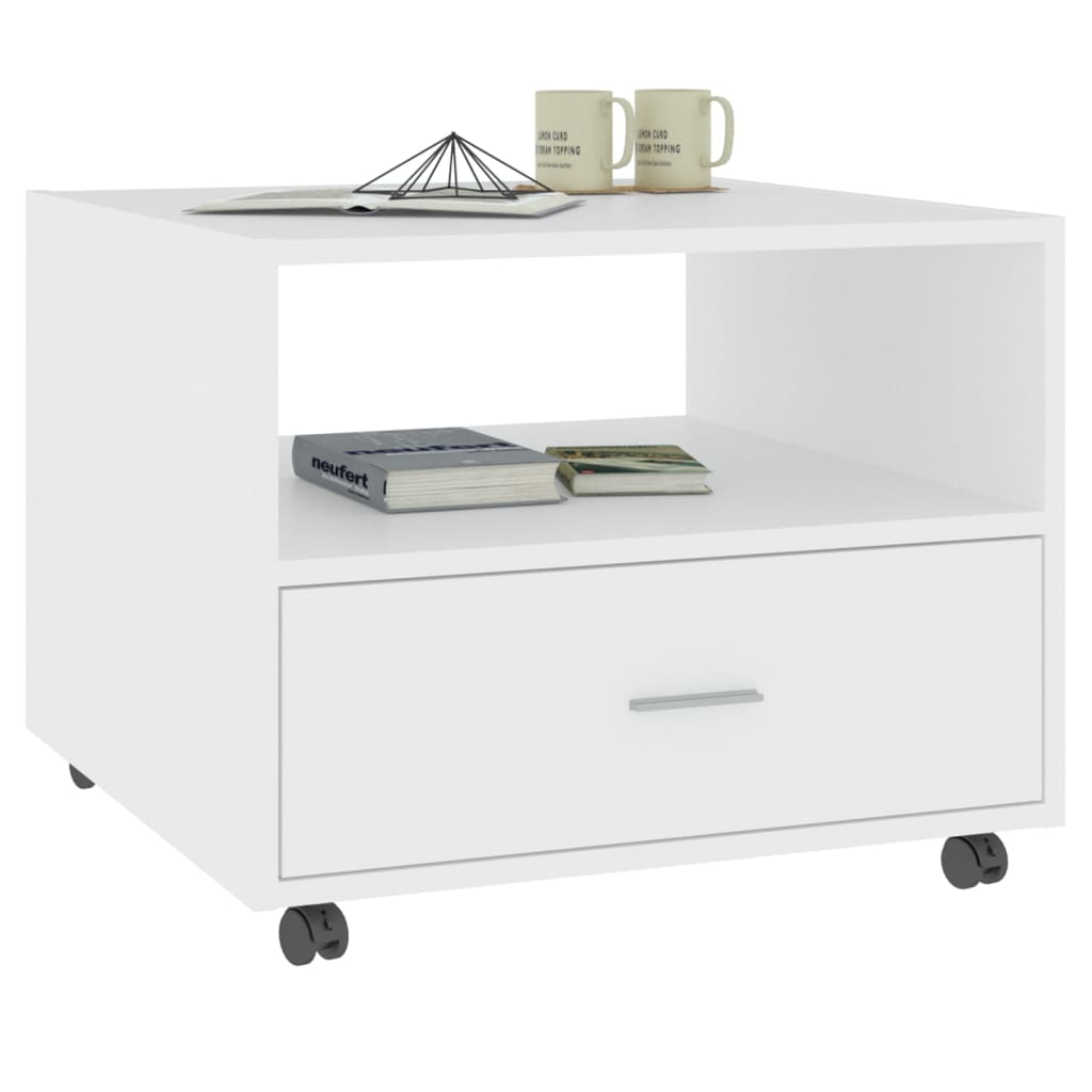White Coffee Table 55 x 55 x 40 cm Engineered Wood