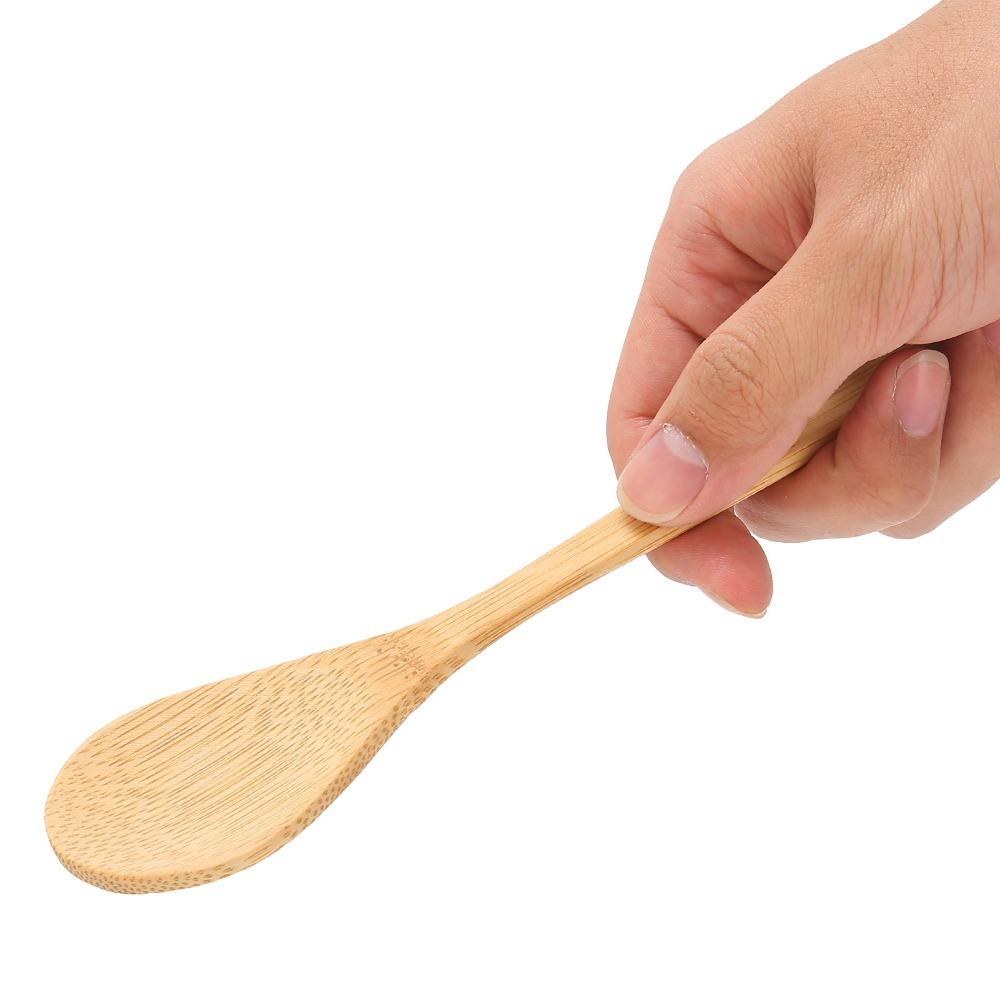 6Pcs Smooth Sanded Fork Spoon Kit Bamboos Dining Utensil Lightweight Eating Set Household
