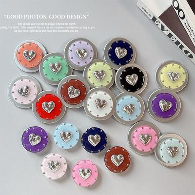 Rhinestone Heart Airbag Phone Holder: Fresh Style Magnetic Desktop Stand for Comfortable Hands-Free Viewing