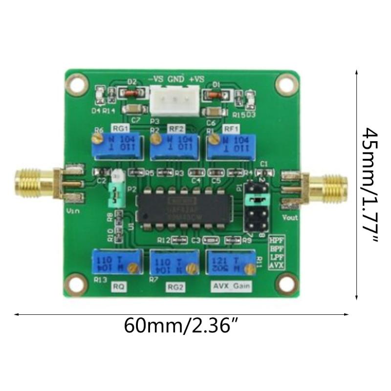 UAF42 Active Filter Adjustable Highpass/Lowpass/Bandpass Filtering Board Q Value Module for Ham Radio Amplifier