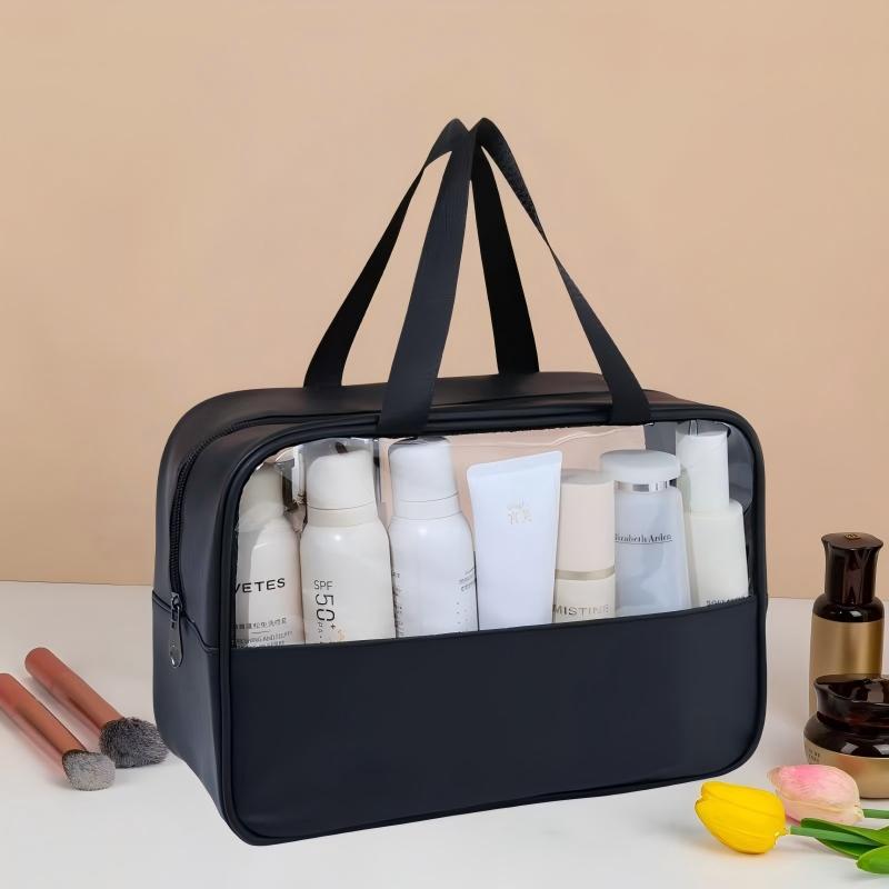 PVC Transparent Waterproof Travel Makeup and Toiletry Bag - Portable, Large Capacity Storage