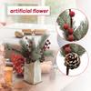 11 Inch Artificial Christmas Tree Red Berries Cuttings For Christmas Tree Filler Floral Arrangement Winter Holiday Decoration