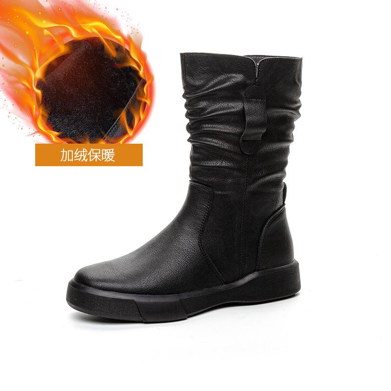 

Осень и зима ретро Мартин женские универсальные короткие низкие голенища толстая подошва тонкие рыцарские 43