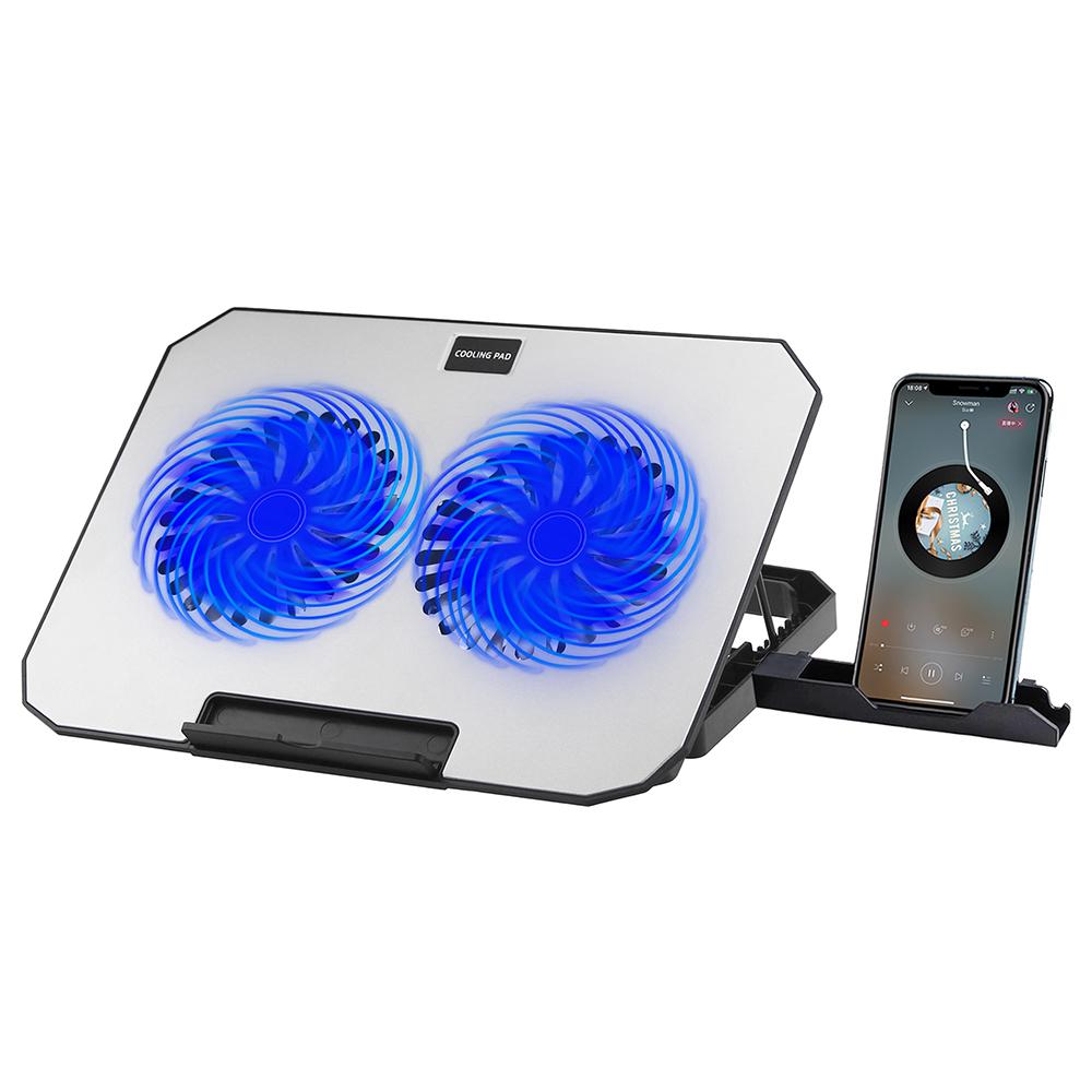 N22 Adjustable Laptop Cooling Stand Phone Holder Portable Notebook Cooler with 2 USB Ports A