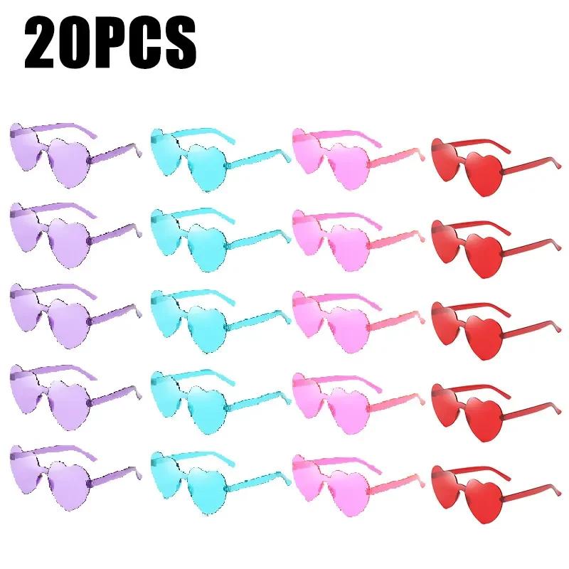 Sunglasses for Women Jelly Color Frameless Heart Shaped One-piece Glasses Dazzling Color Glasses