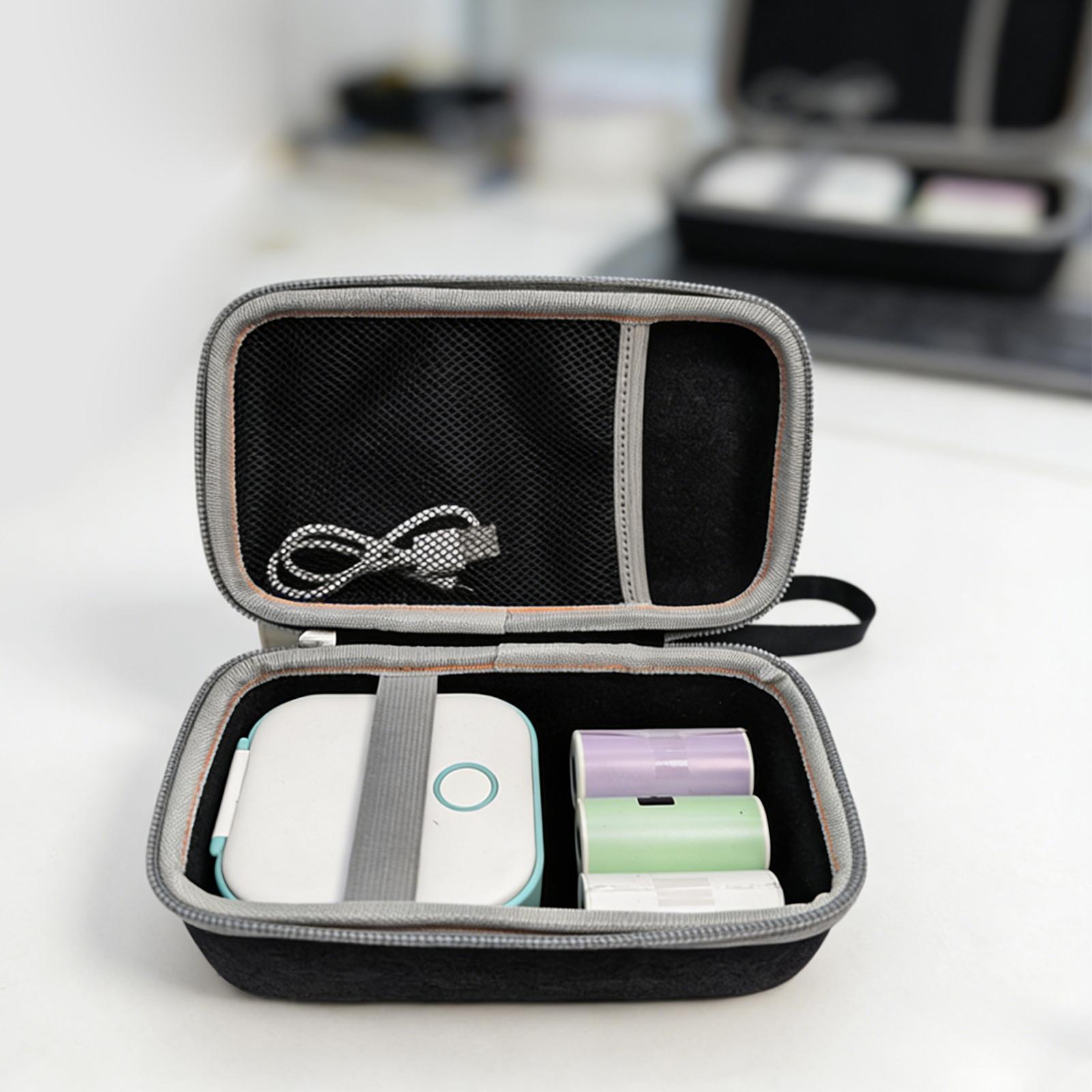 

Black Hard Shell Case For Thermal Printer Holder Storage Bag With Removable Divider And Accessory Storage 1