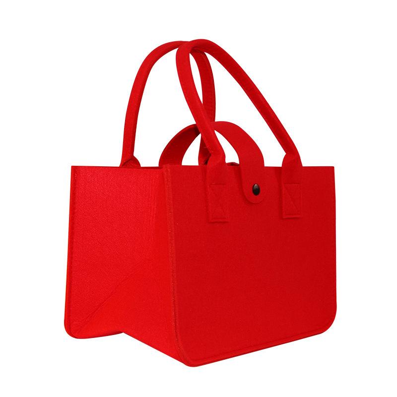 Eco-Friendly Logo Print Large Capacity Felt Tote Bag with Pattern