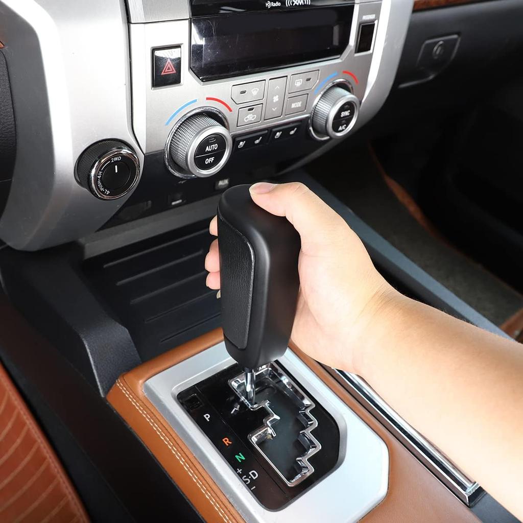 ABS Auto Schalthebelkopf Abdeckung Zieraufkleber für Toyota Tundra 2007 2008 2009 2010 2011 2012 2013 2014+ 2021 Sequoia 2008-2020 (Matt-schwarz)