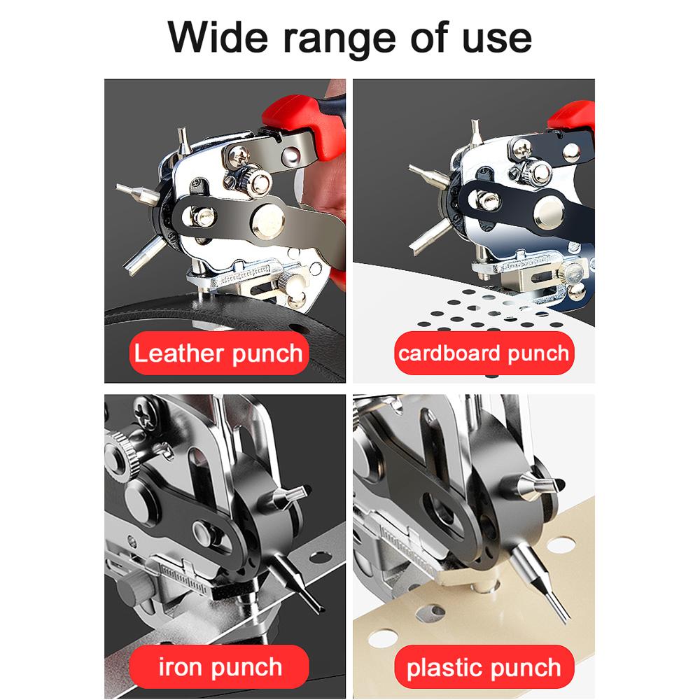 Multifunctional Hole Punch Eyelet Puncher Leathercraft Leather Belt Watchband Belt Round Hole Punch Plier Plastics Iron