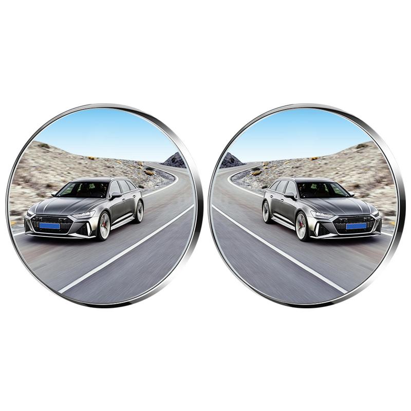 Blindspot Mirrors For Car 2pcs Car Convex Mirrors Fish Eye Shapes Side By Side Mirrors High-Definition Rear View Mirrors For Car серебряный