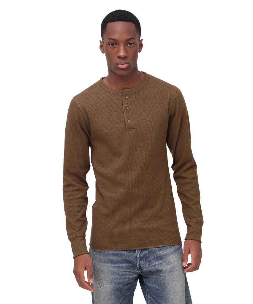 AVIREX DAILY L/S THERMAL HENLY NECK T-SHIRT men's XL 310 olive 783-3930007 XL 310 olive