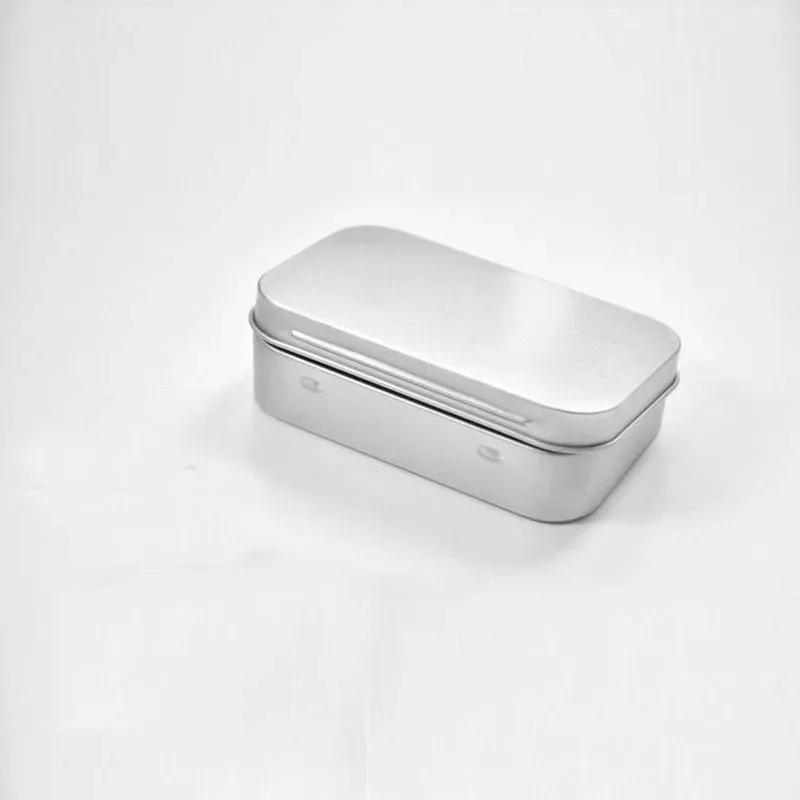 2Pcs Metal Box Flip Business Card Storage Box Wedding Jewelry Pill Cases Portable Boxes Container Cosmetic Organizer