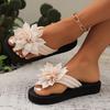 Fingered Flip Flops, Women's, Plus Size, Floral, Flat Bottomed Slippers, Sandals, Summer New Styles, Couple Sandals