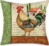 Rooster Painting Farmhouse Decorative Throw Pillowcase Country Burlap Pillow Cover Cushion Case