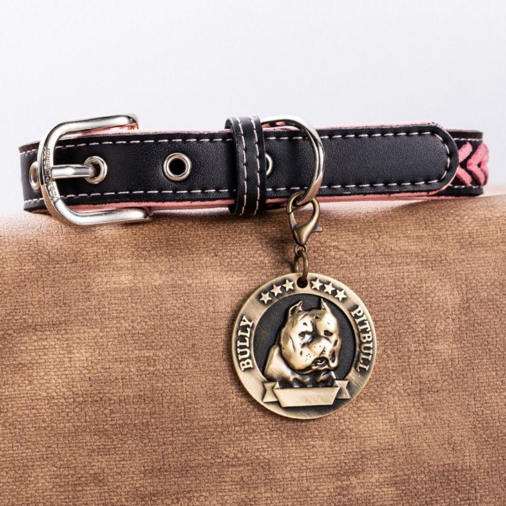 Pet Supplies Dog Tag 3D Embossed Nameplate Anti-lost Stainless Steel Pet Metal ID Card