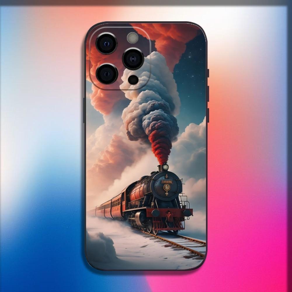 

Classic Steam Train Railway Phone Case For iPhone 16,15,14,13,12,11,Pro,X,XS,Max,XR,Plus,Mini Soft Black Cover iPhoneX
