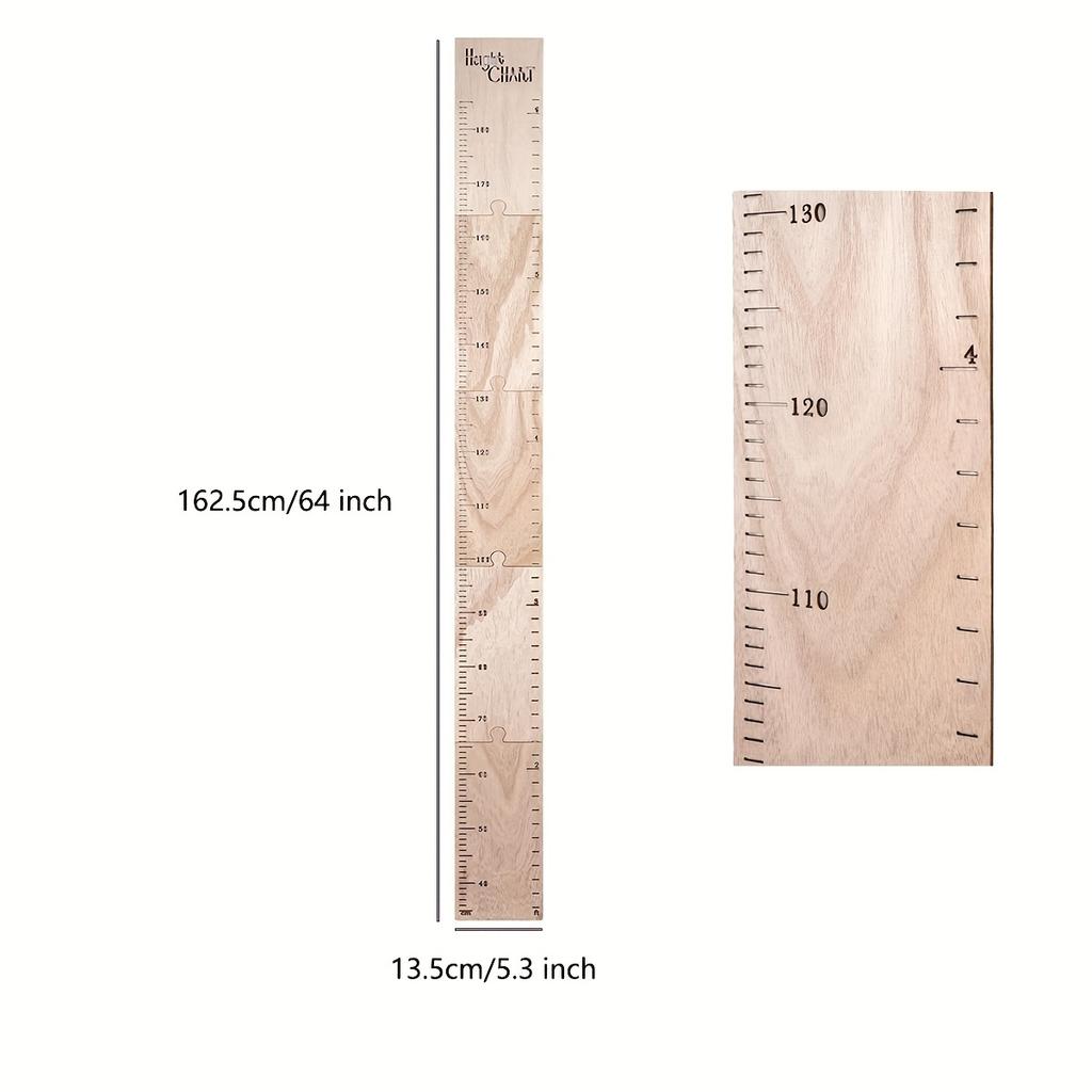 Wachstumstabelle für die Wand - Doppelskala Höhenmesslineal, Natürliches Holz-Höhenmesser-Tracker Höhenmesslineal Beschreibbar Wachstumsprotokollierung