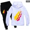 Casual Comfortable Boys' Printed Hooded Suit Sweater Fashionable Loose Clothing Sets Boys