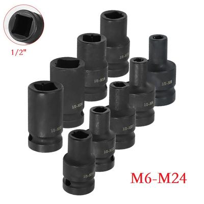 1pc Suqare Screw Tap Socket 1/2 Inch Driver For Square Driver Electric Wrench M6- For M24 Square Driver Tap Die Socket Adapter