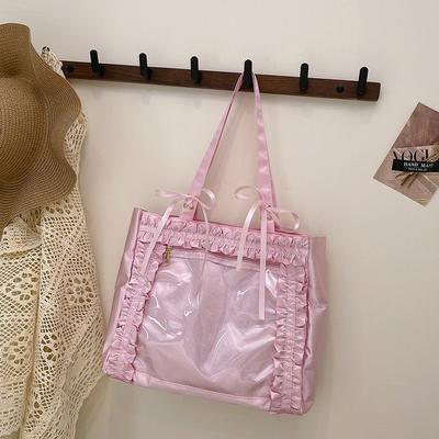 BSS Large Capacity Transparent Badge Millet Bar Pain Bag One Shoulder Tote Bag Out