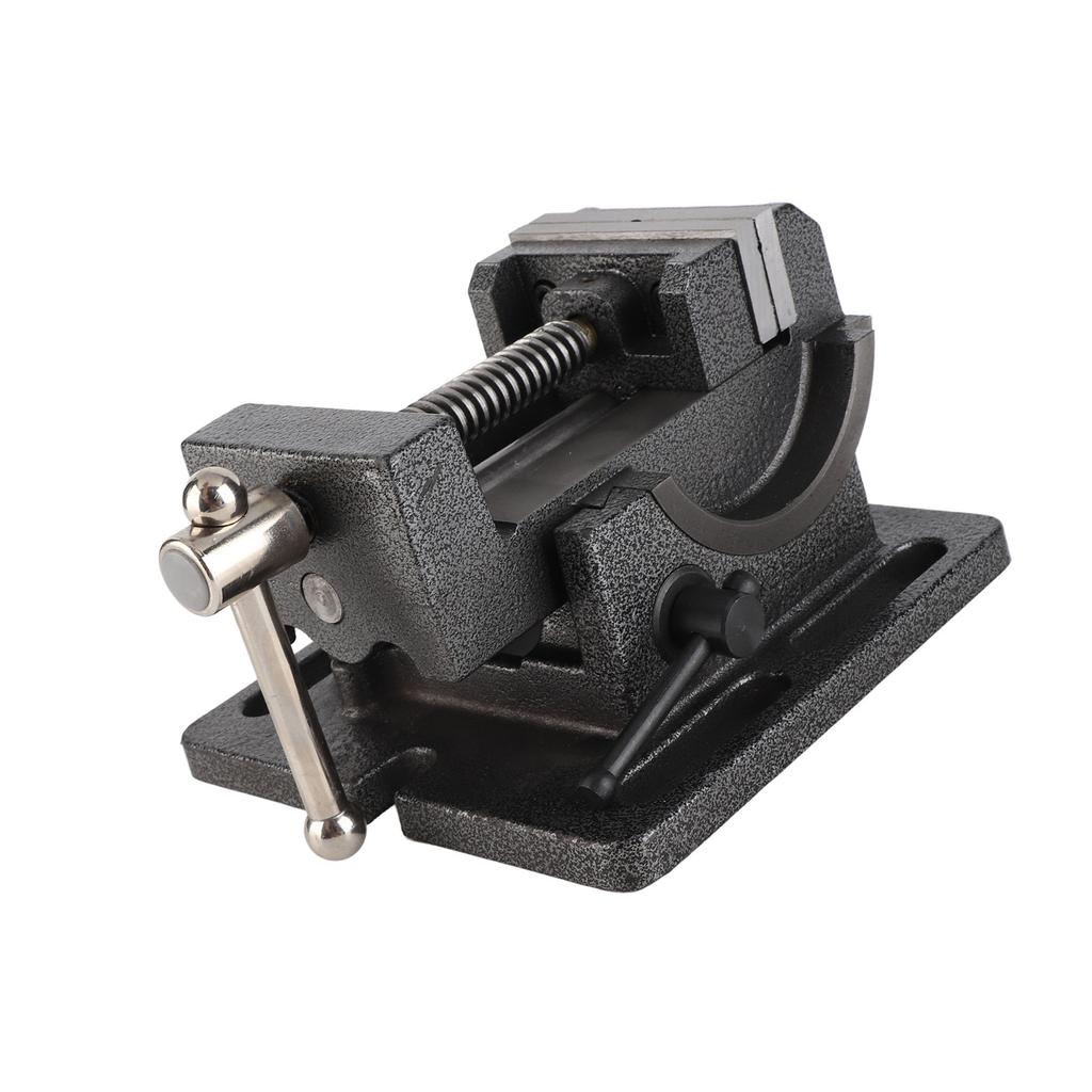 Heavy Duty Drill Press Vise Cast Iron Body Corrosion‑Resistant Hardware Accessory 3‑Inch Tiltable for Industrial Drilling Metal