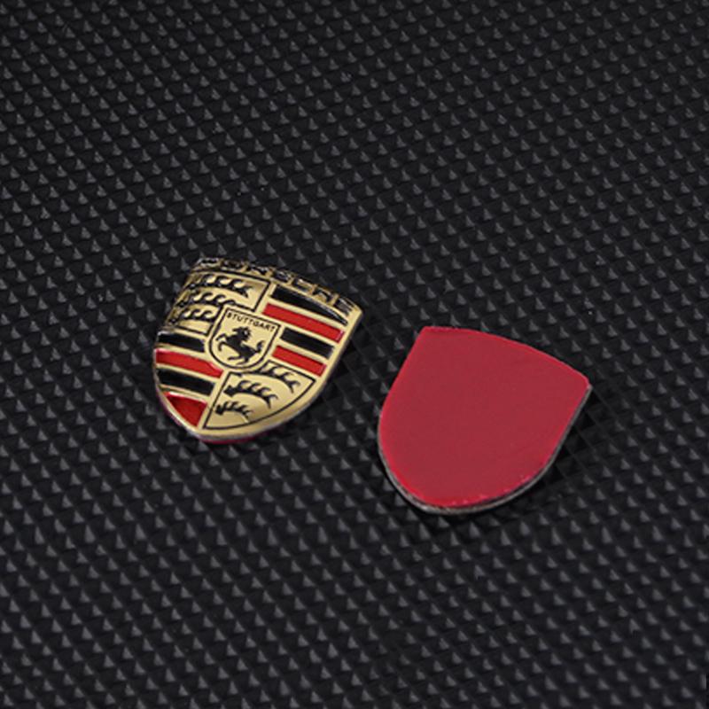 AABKW1 1cm Car Remote Key Stickers Badge Emblem Car Accessories For Porsche Cayenne Panamera Macan 911 718 Taycan Boxster Cayman 918