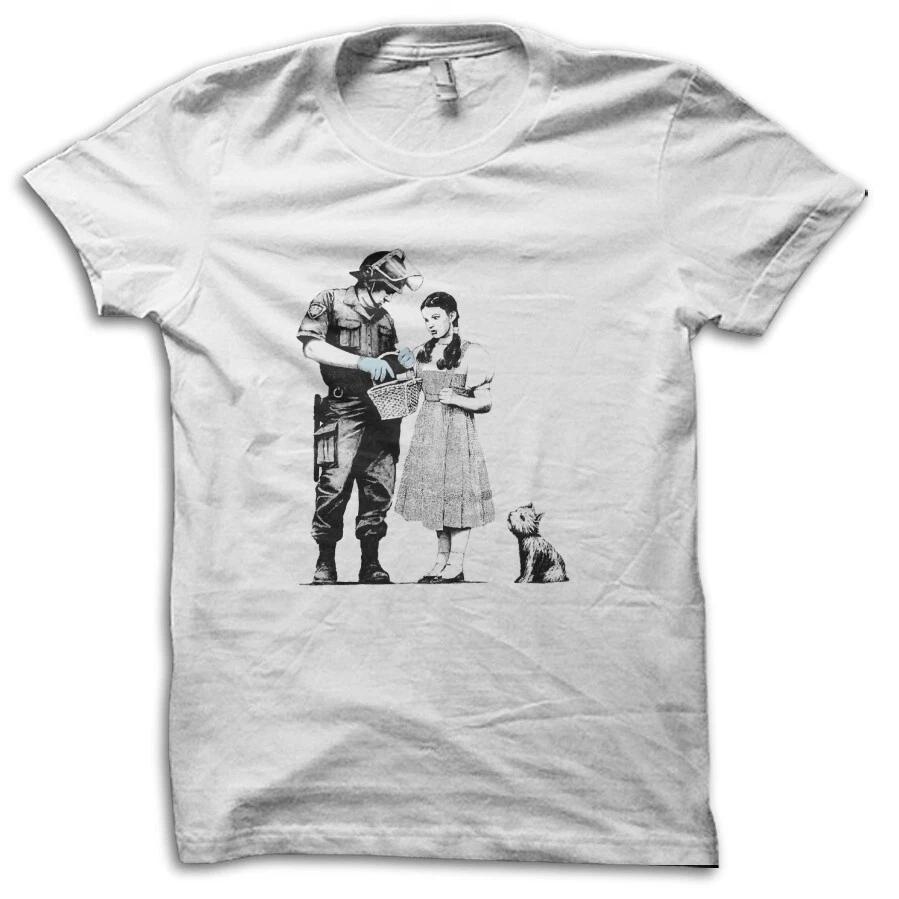 Banksy Stop and Search Street Art Urban Graphic T-Shirt M5540 S