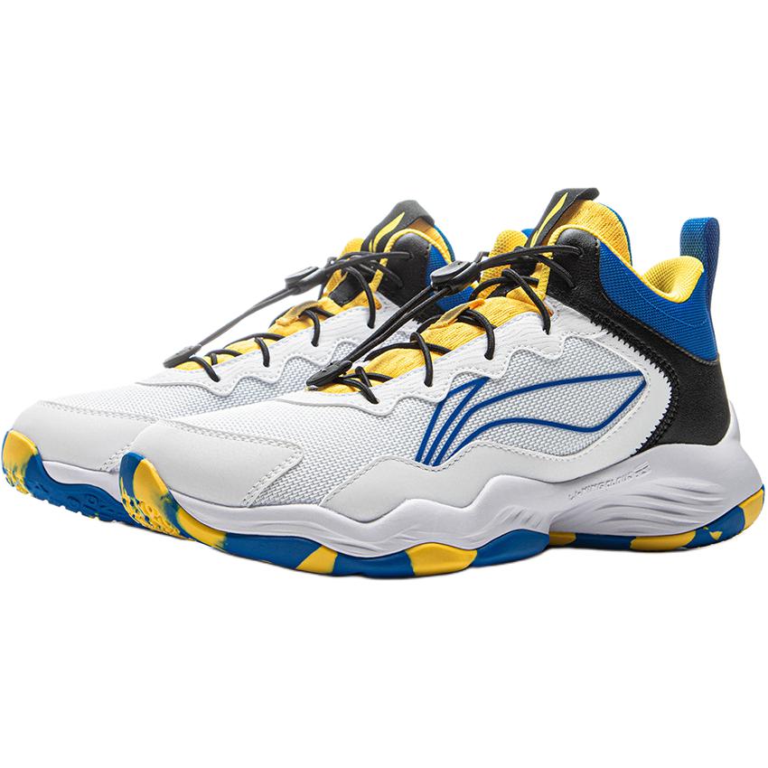 Li Ning Kids Basketball Synthetic Leather Fabric Fashion Sports Comfortable Shock Absorption Rebound Low Top Basketball Shoes Kids Sneaker YKBU130-1