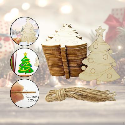 20 Stück Holzscheiben Ausschnitte Unvollendete DIY-Projekte Partydekoration Stabile Bastelarbeiten Weihnachten