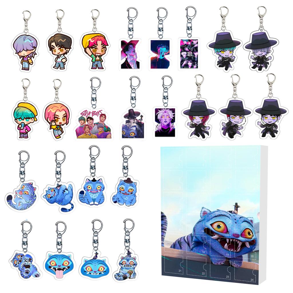 2D Fashion Girls Group Keychains 24 Pieces Gift