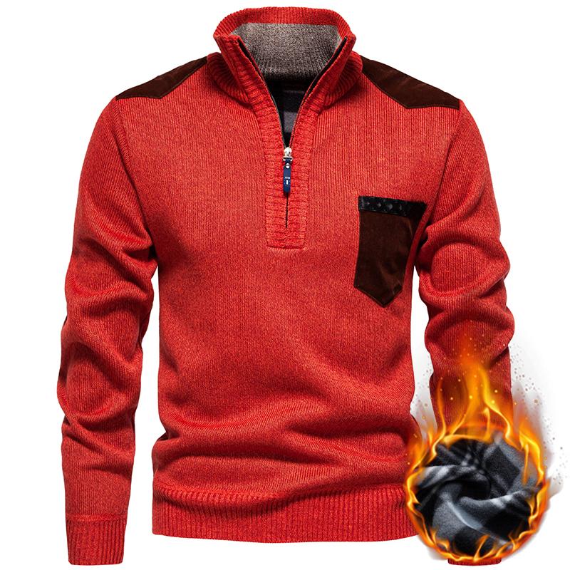 2025 Men Autumn Winter Warm High Neck Sweater Korean Casual Pullover Solid Color Slim Fit Jacket Men Knitted Hig-hquality Fashion Top